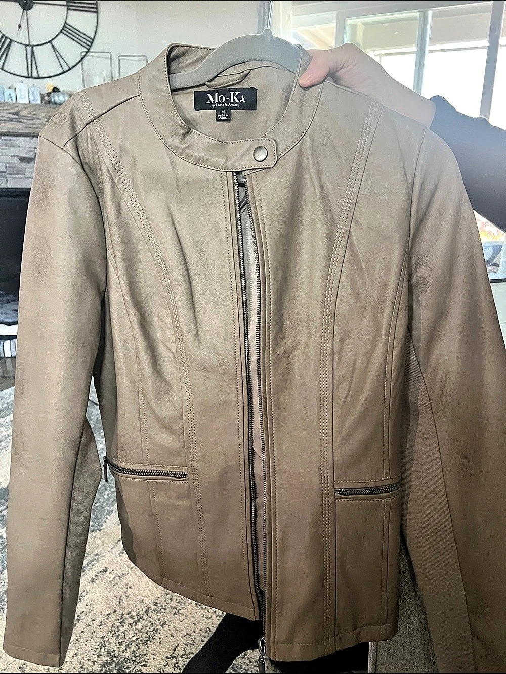 Mo-Ka Women's Moto Jacket in Brown Size Medium Like New